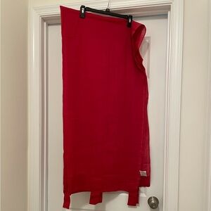 NWOT “Pier 1 Import” ONE Loop Top RED Panel Curtain 100%Cotton MACHINE WASH COLD